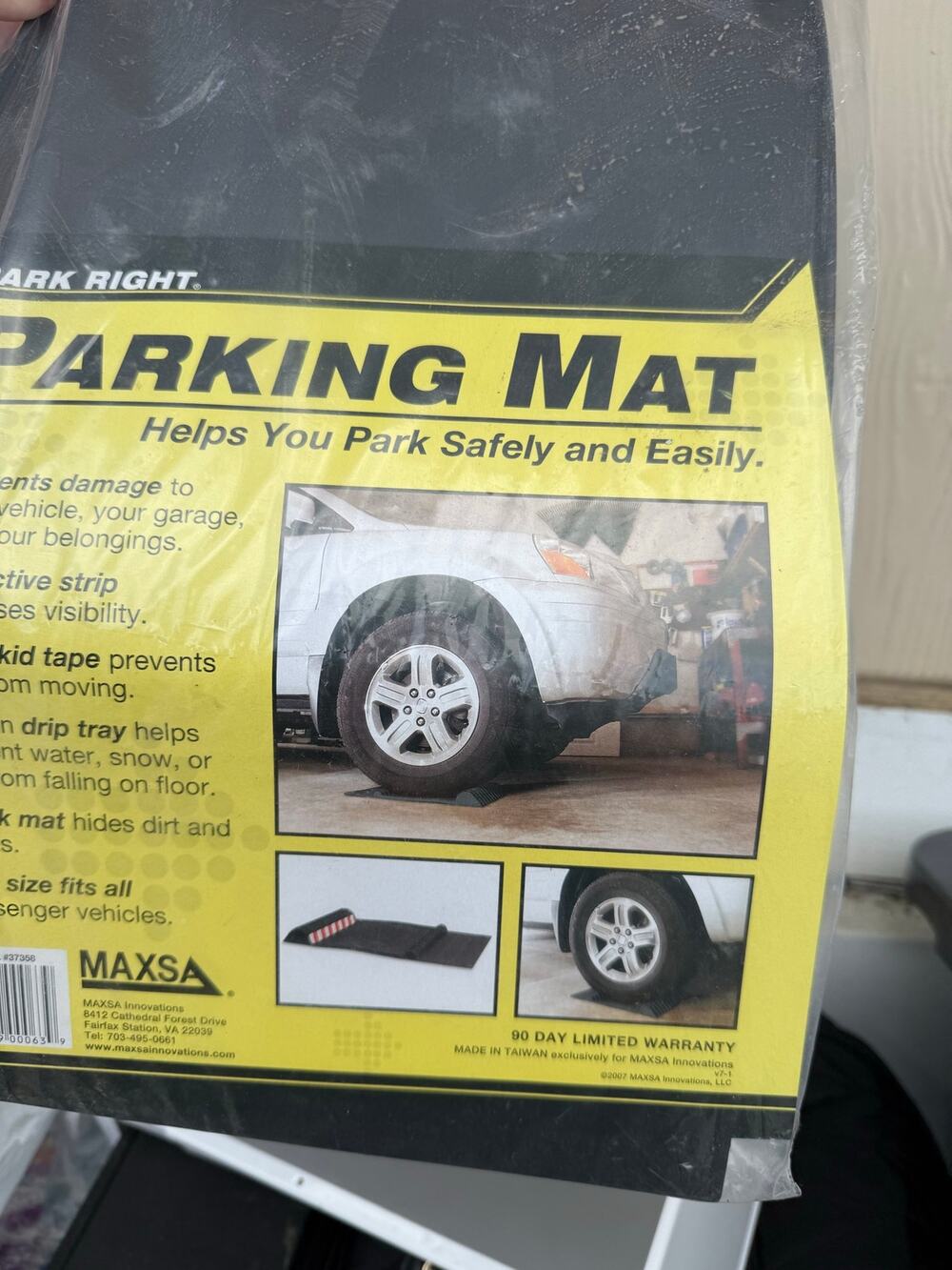 MAXSA Park Right Black Garage Parking Mat Model 37358